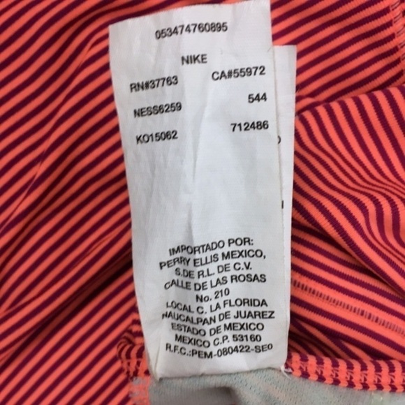 NIKE Top Racerback Sports Bra Stripe Mesh Keyhole Athletic Sportswear Size Large - Picture 9 of 14